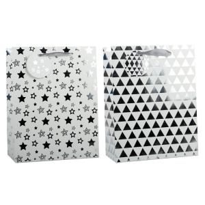 Christmas Paper bags in Silver Hotstamping Print