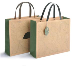 Natural Ecofriendly Brown Kraft Paper Bag Fixed with Flat Paper Handle