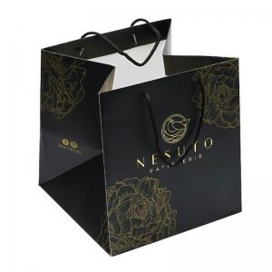 Black Paper Shopping Bags in Square Shape