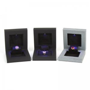 Square Ring Boxes with LED Light and Pocket