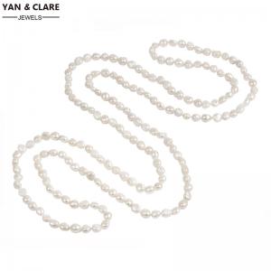 7-8mm White Pink Baroque Pearl Necklace