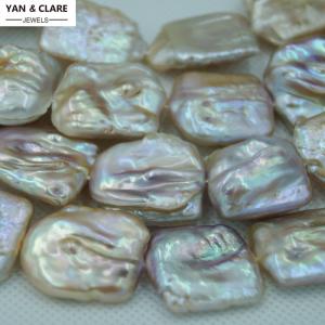 21x26mm Square Shape Baroque Mixed Colors Natural Pearl Strand