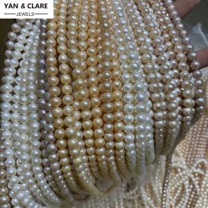 38cm length Pearl Strand in 7-8mm Dia Round White Purple Pink Freshwater Pearls