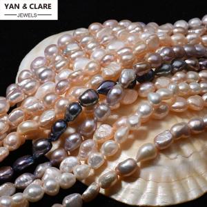 9-10mm White Purple Pink Dyed Peacock Baroque Pearl Strand