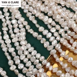 9-10mm White Baroque Natural Cultured Pearl Strand