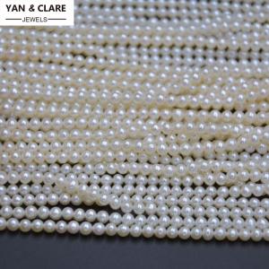 3-4mm Mini Size Near Round Natural Pearl Strand for Women Chocker Necklace Bracelet