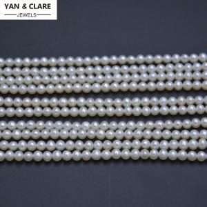 4-5mm Near Round White Color Natural Freshwater Pearl Strand