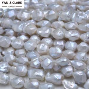 13-16mm White Natural Baroque Pearl Strand