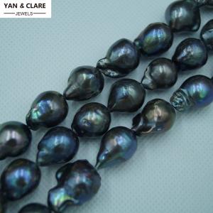 12x14mm Dyed Peacock Baroque Pearl Strand