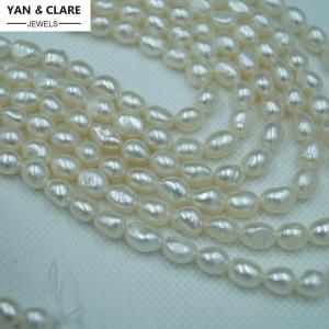 7-8mm White Natural Baroque Pearl Strand