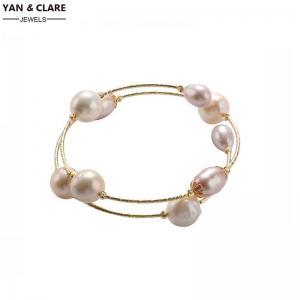 Adjustable 7-8mm Rice Shape Freshwater Pearl Bracelet