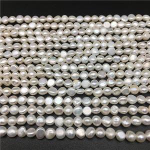 9-10mm White Freshwater Baroque Pearl Strand