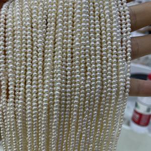 better round 3-4mm mini size freshwater pearl strand in 39cm