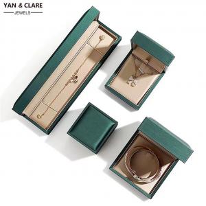 Vintage Style Dark Green Lasr PU Jewellery Boxes Set for Rings Necklace Pendant Double Rings Bangles Bracelet Packing