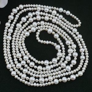 Fashion and Economy Long White Freshwater Pearl Necklace