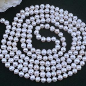 120cm 160cm Long Necklace in 8-9mm Near Round Freshwater Pearl Necklace with Knots in Between