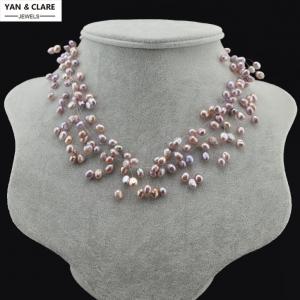 Pink Purple White Baroque Multi Layers Styles Pearl Necklace