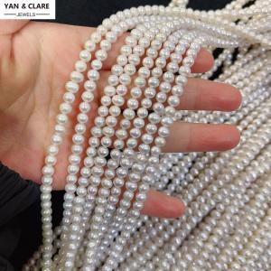 4.5-5mm Potato Shape White Freshwater Pearl Strand in 40cm Length