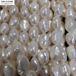 10mm White Freshwater Baroque Pearl Strand in 38cm