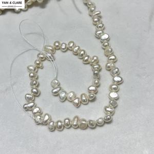 5-6mm White Freshwater Baroque Pearl Strand in 36cm