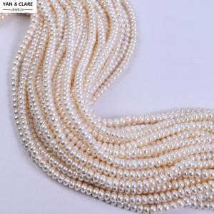 5-5.5mm Bread White Freshwater Pearl Strand in 36cm