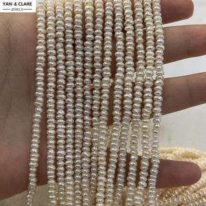 3.5-4.5mm White Bread Freshwater Pearl Strand in 36cm