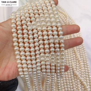 6-7mm Diameter Round White Freshwater Pearl Strand in 36cm