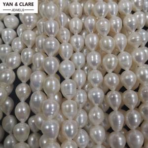 9x11mm Dia Freshwater Drop Shape Pearl Strand in 37cm Strand