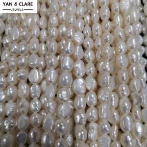 5x7mm White Baroque Freshwater Pearl Strand in 38cm