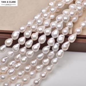 7-8mm White Drop Baroque Freshwater Edison Pearl Strand in 36cm