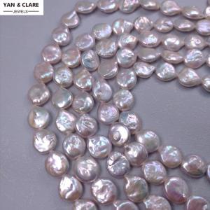 10-11mm Coin Drop Shape Freshwater Pearl Strand in 39cm