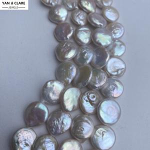 12-13mm High Quality White Coin Baroque Pearl Strand in 39cm