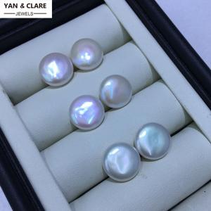 Premium 12-13mm White Freshwater Pearls in Coin Shape for Earrings Bracelets Necklaces 