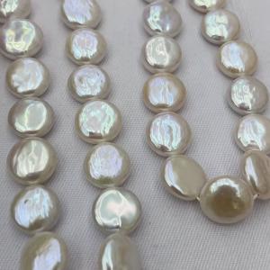 White Coin shape 12-13mm in 36cm strand  