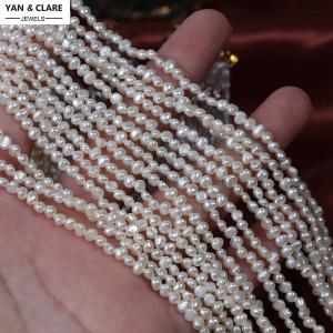 white baroque pearl size around 3mm in 36cm strand