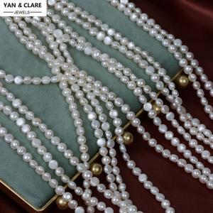 Freshwater White Pearl baroque size in 5mm, 40cm strand