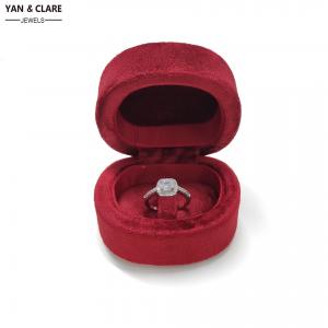 Thick Plastic Shell Oval Shape High Quality Soft Velvet Ring Boxes in Various Colors