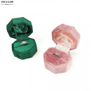 Octagon Shape Ring Boxes in Various High Quality Velvet