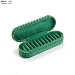 Green Velvet Jewelry Rings Case