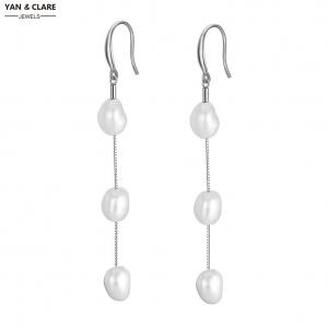 9-10mm Baroque Shape Freshwater Pearl in 925 Sterling Silver 