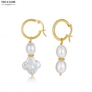 7-8mm Rice and 8-9mm Baroque Shape Freshwater Pearl Earrings