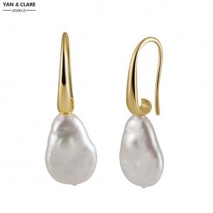 12mm Baroque Shape Freshwater Pearl Dangle Earrings