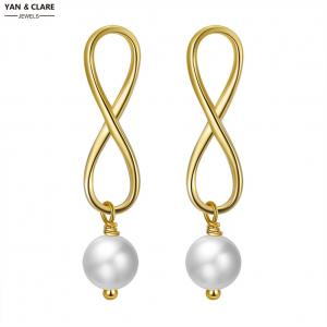  5-6mm Round Shape Freshwater Pearl Earrings in 925 Sterling Silver 